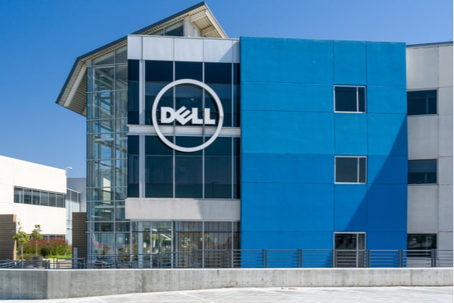 Dell företagsbyggnad från utsidan.