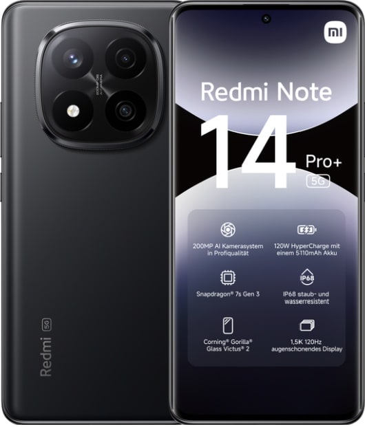 Xiaomi Redmi Note 14 Pro Plus 5G Svart